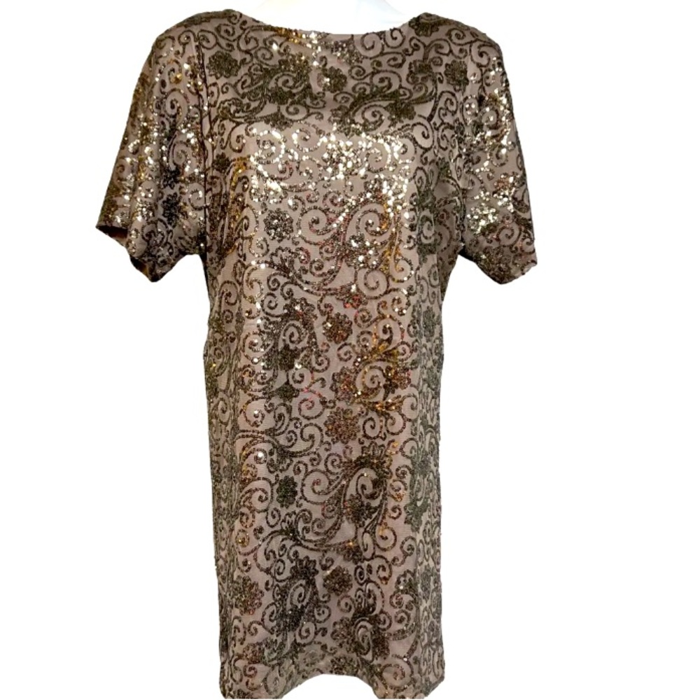 Scarlett Taupe Gold Dress